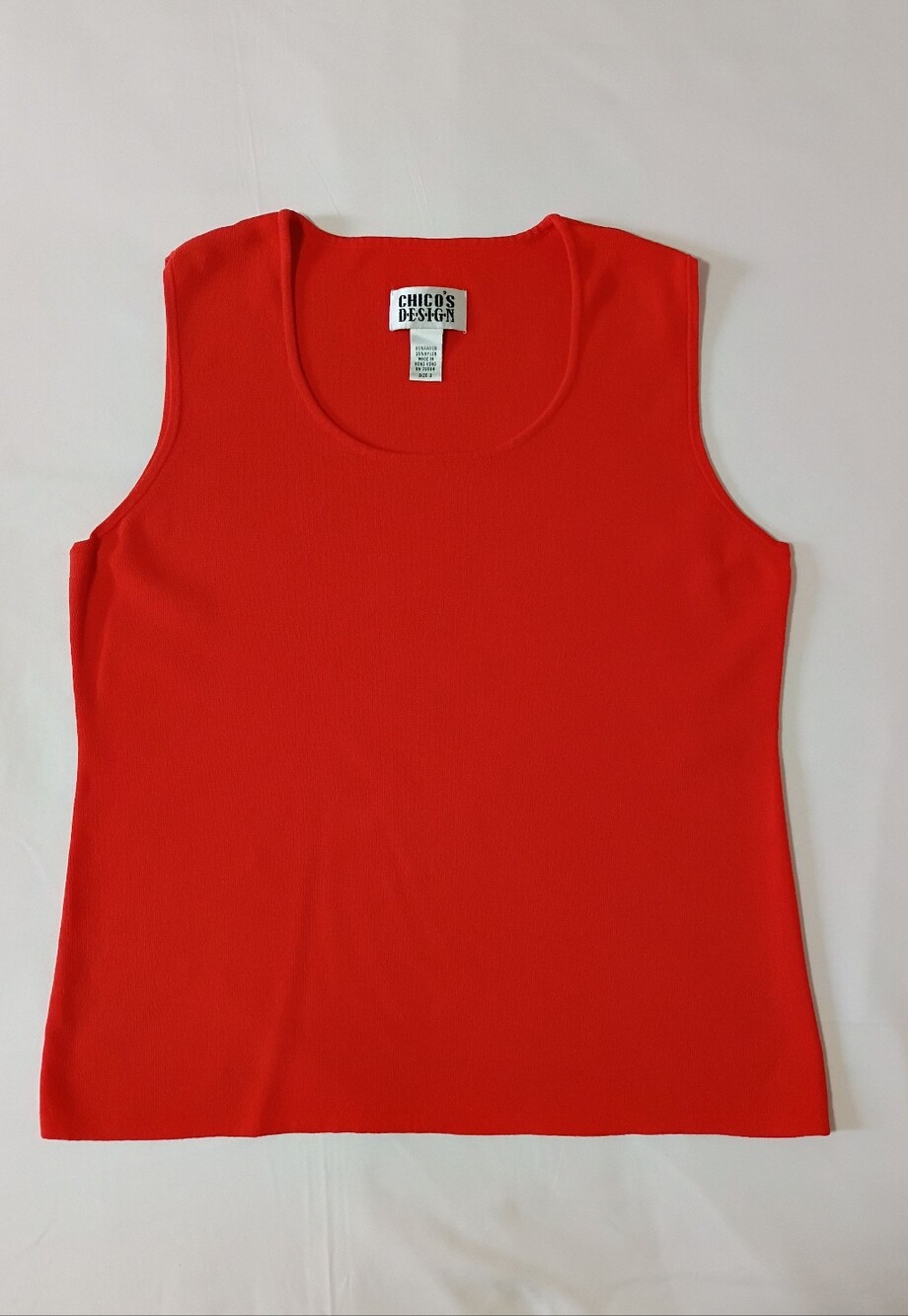 Chico’s Orange Sleeveless Top Microfiber Tank Size 2